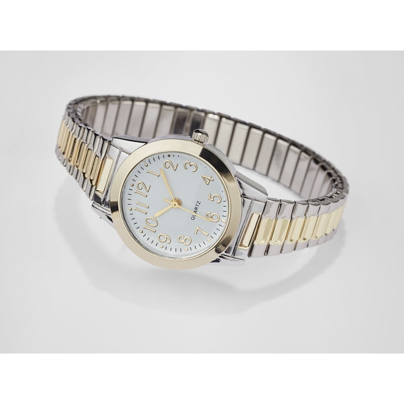 Analog Women's Watch Two-Tone Expansion Band Water-Resistant Quartz
