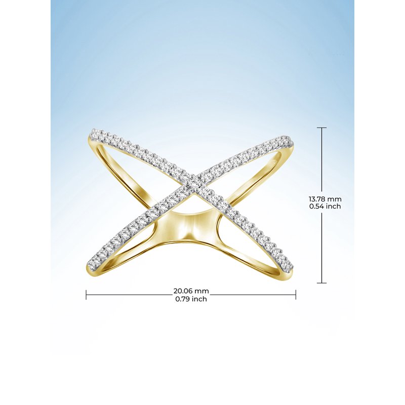 White Diamond Engagement Ring 1/7 Carat 14K Gold Over Silver Hypoallergenic