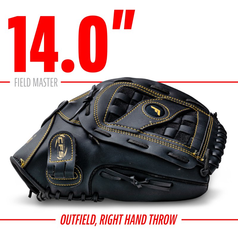 Baseball Softball Glove 14 Inch Fielding Mitt for All Positions, Durable Synthetic Leather