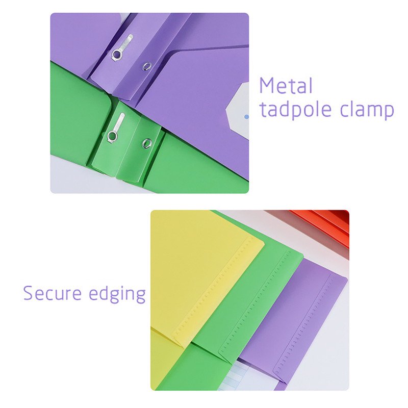 2-Pocket Plastic File Folders with Prongs - Colorful Heavy Duty Organizer Set