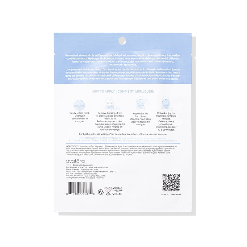 Hydrating Hyaluronic Acid Hydrogel Face Mask for All Skin Types - 3 Pack