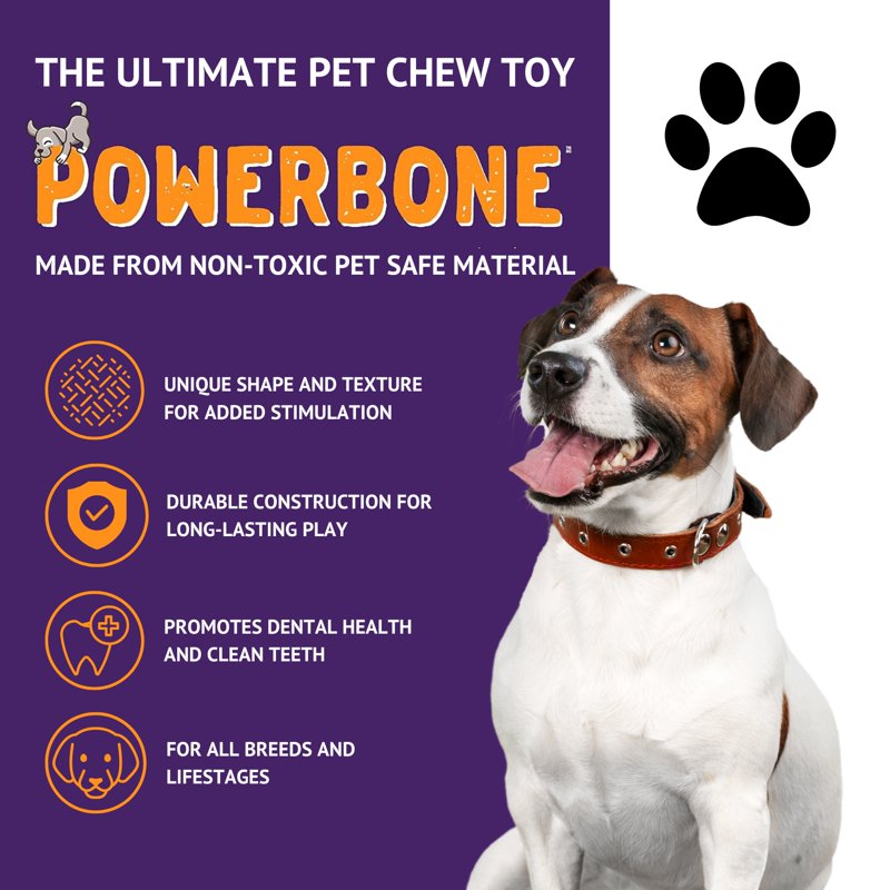 Powerbone 12-Inch Hockey Stick Dog Chew Toy Durable & Safe for Aggressive Chewers