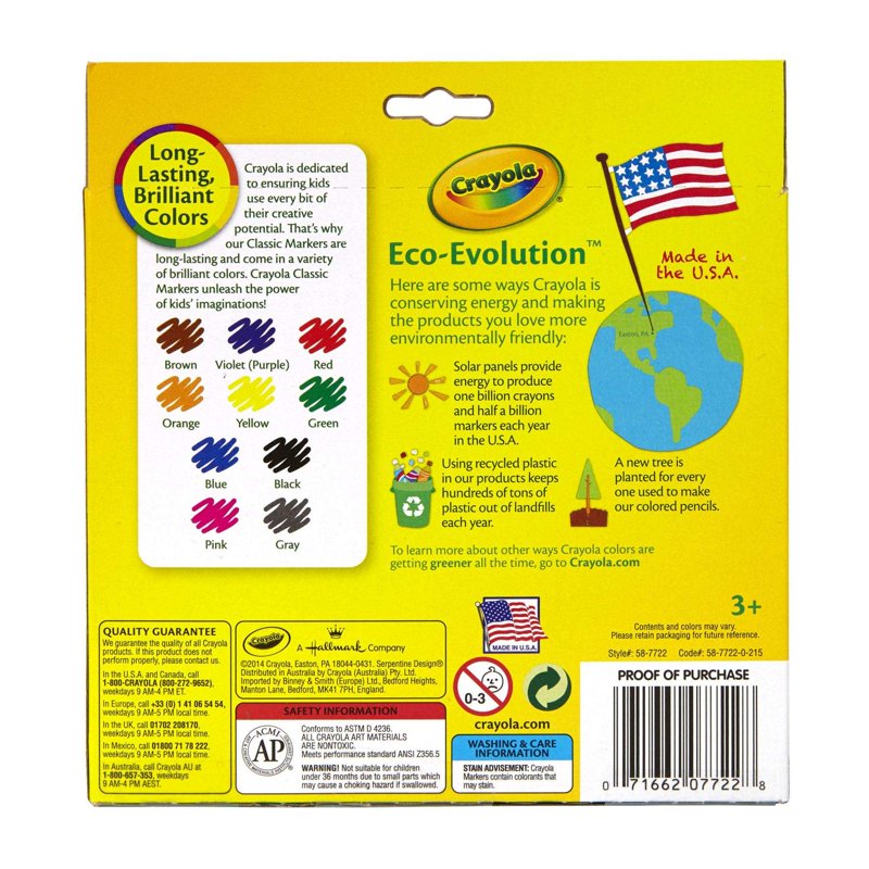Kids Art Markers Set - Crayola Broad Line Markers in Multiple Pack Sizes