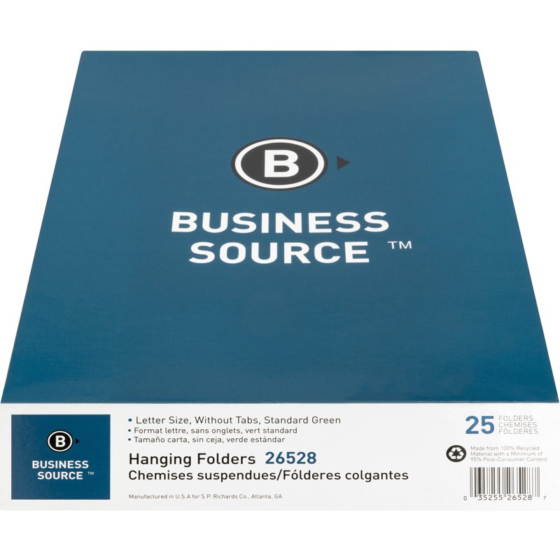Green Hanging File Folders for Office & Business Use - 25 Pack