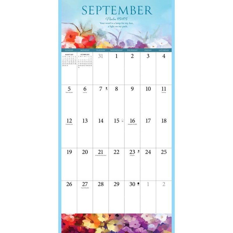 Bible Verses Wall Calendar 2027 - 12x12 Inspirational Religious Decor