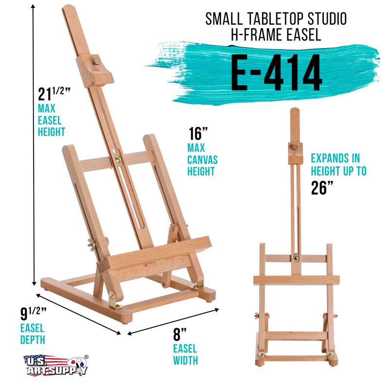 Small Wooden Tabletop Artist Easel with Adjustable Beechwood for Canvas up to 16"