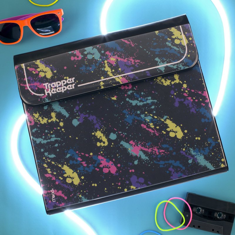 Paint Splatter Binder for School or Office Organization - 1 Inch Metal Rings