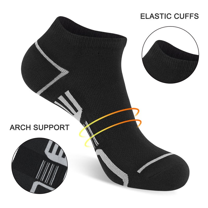 Men's Ankle Socks 10 Pairs Cushioned Athletic Breathable Casual Socks