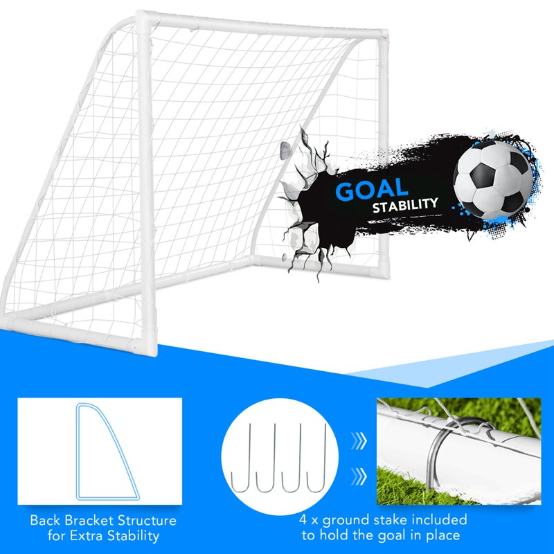 Costway 6x4 ft Weatherproof Portable Soccer Goal for Backyard Training