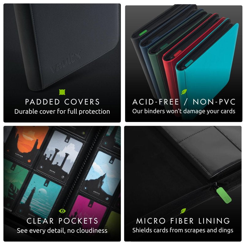 Vault X 9-Pocket Zip Binder for Trading Cards – Water-Resistant, Holds 360 Cards