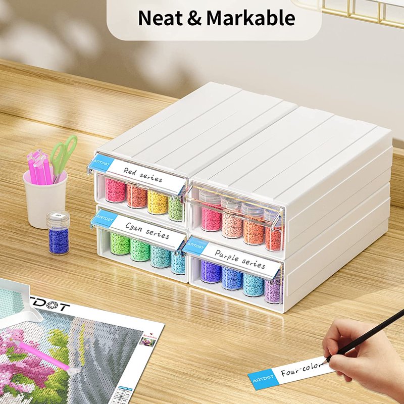 Diamond Painting & Bead Organizer Kit with Stackable Jars - Multiple Sizes