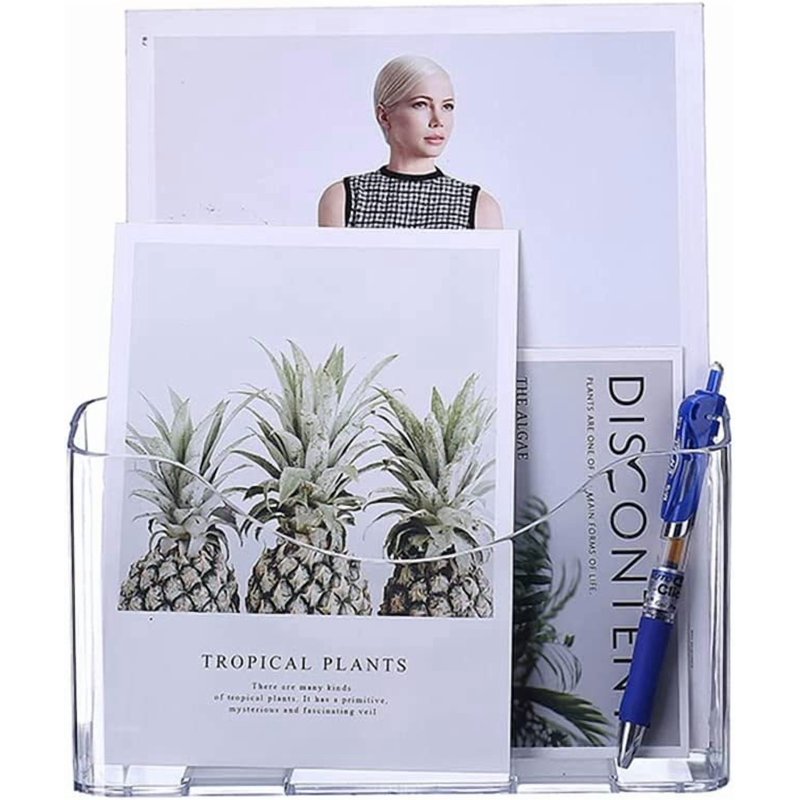 Acrylic Brochure Holder 8.5x11 Inch Pack of 2 Desk & Wall Mount Display Stand