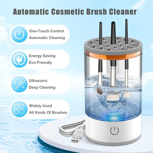 Beauty Swirl Cosmetic Brush Cleaner, The Cozy Luna Brush Cleaner, Beautyswirl Cosmetic Brush Cleaner, Automatic Electric Makeup Brush Cleaner for All Brush (Plug-in type)