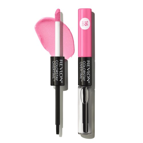 Revlon ColorStay Overtime Liquid Lipstick with Clear Lip Gloss, Lip Makeup Stocking Stuffers for Women, With Vitamin E, Keep Blushing (080), 0.07 Oz