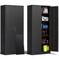 Metal Storage Cabinet with Locking Doors and Adjustable Shelves – 71 Inch Tall, Garage, Home, Office