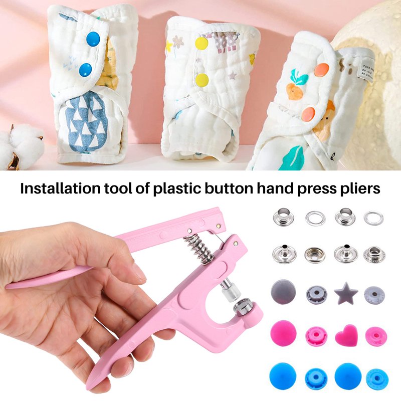 Plastic Snaps Fasteners Kit with Tools for Sewing & Crafting - Colorful