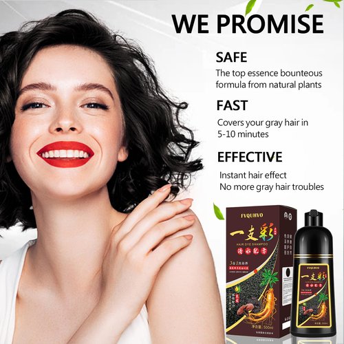Instant Blonde Brown Hair Dye Shampoo 500ml for Men & Women, 3 in 1 Golden Color 100% Gray Coverage, Natural Dye in Minutes 17.6 Fl Oz