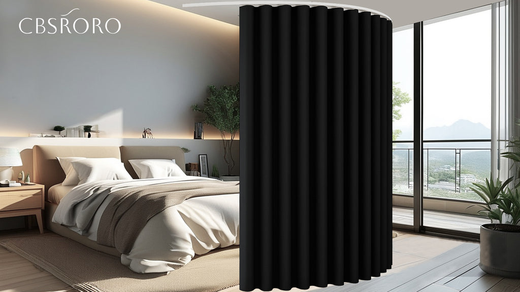 Room Divider Curtains with Ceiling Track Set - Blackout Privacy Divider