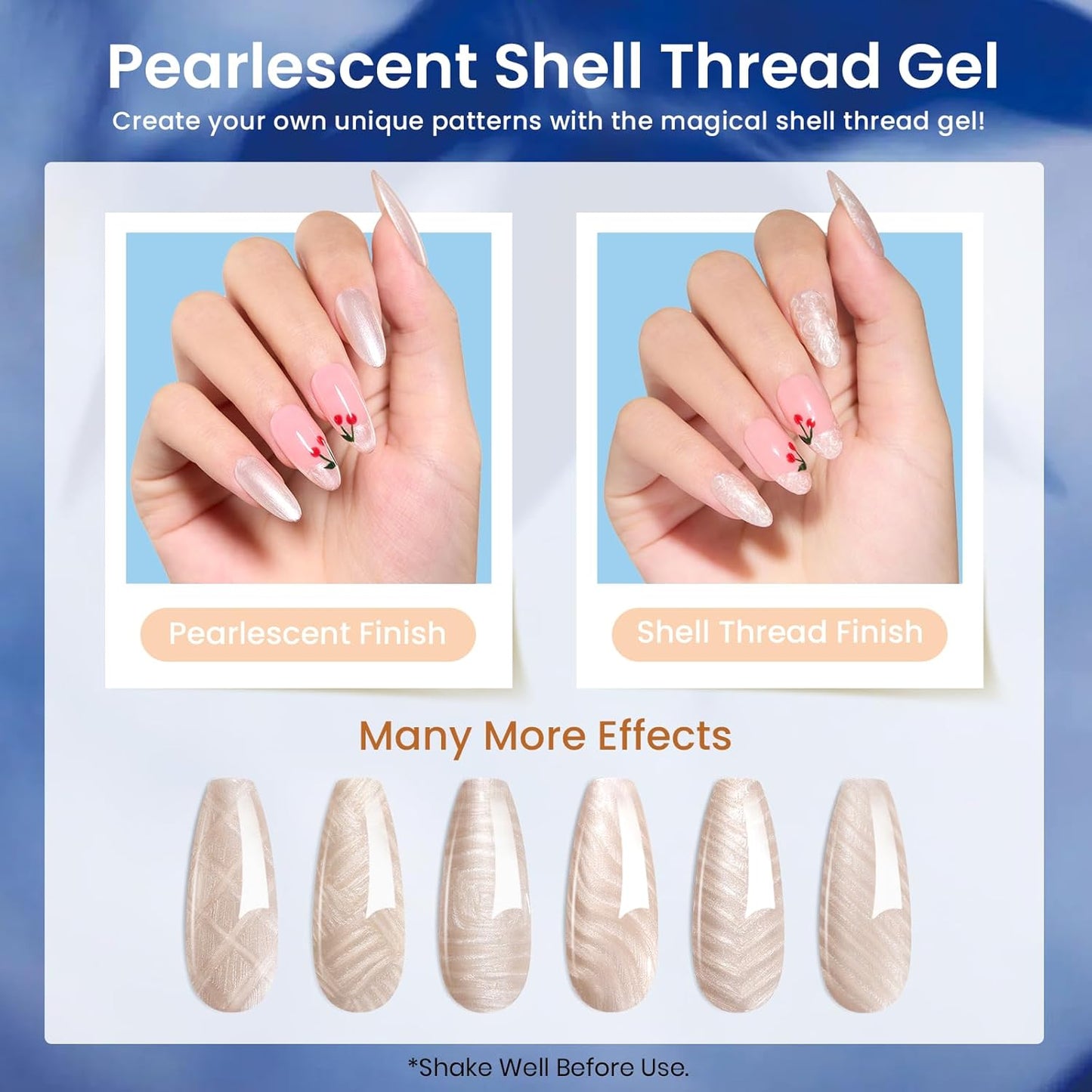 Beetles 6-Pack Fall Gel Nail Polish Set - Brown, Green, Yellow, Burgundy & Glitter - Soak Off UV/LED Manicure Gift for Women