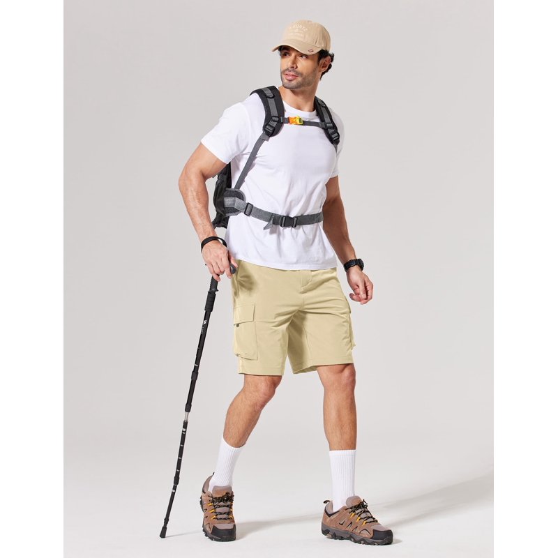 Men's Lightweight Outdoor Hiking Shorts with 5 Pockets - Quick Dry Cargo Shorts