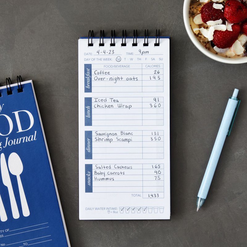 Food Journal Set - 12 Compact Daily Meal & Calorie Tracker Notebooks