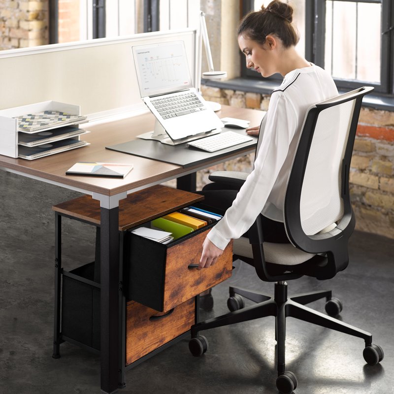 Modern Wood File Cabinet with Drawer for Home Office and Under Desk Storage