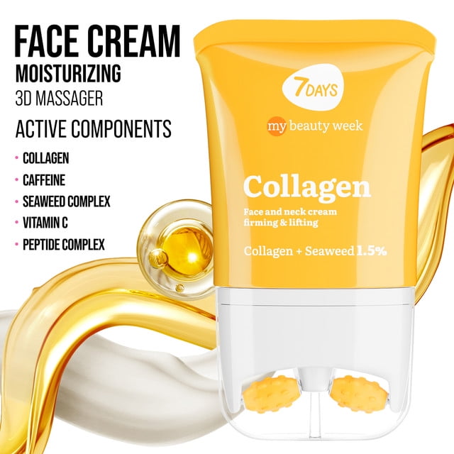 2.7 fl oz 7DAYS Collagen Face Moisturizer with Massager – Anti-Aging Daily Cream