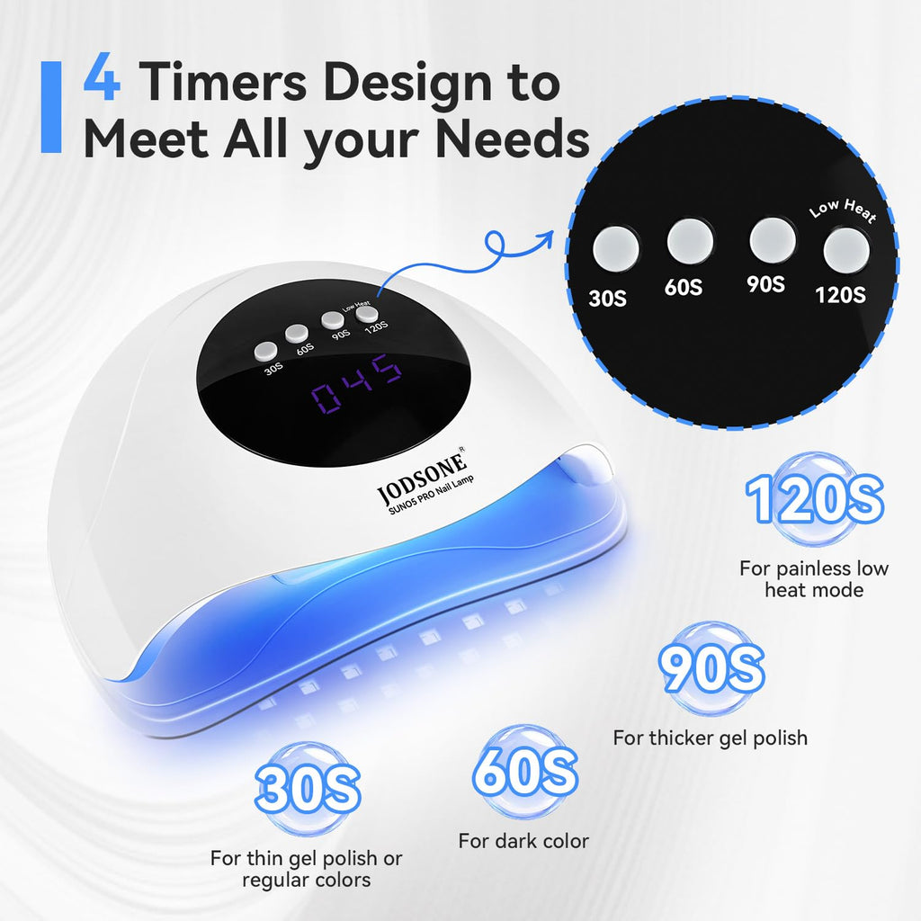 JODSONE U V LED Nail Lamp, Nail Dryer for Gel Polish, Led Light with Automatic Sensor & 4 Timers