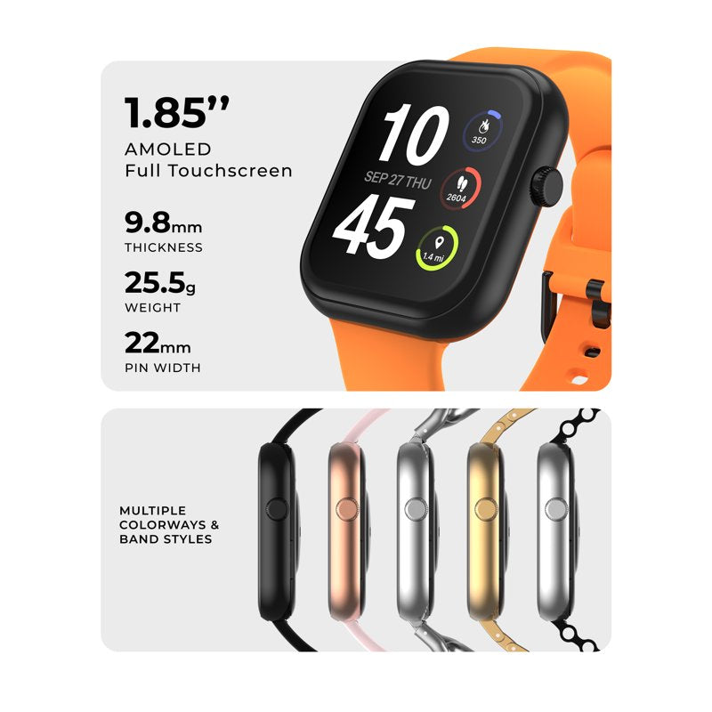 Unisex Smart Watch with Colorful Silicone Strap - Fitness & Health Tracking