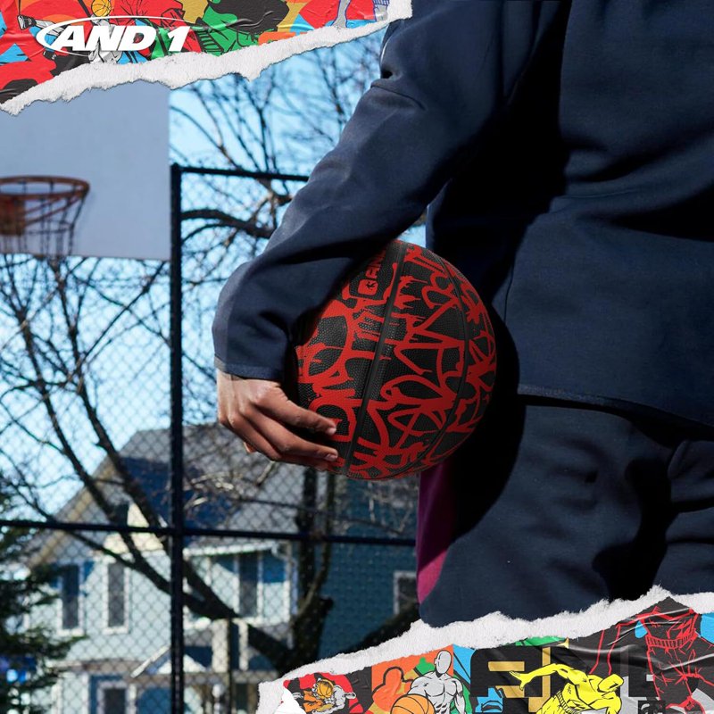 Rubber Basketball Size 7 Indoor Outdoor Graffiti Deep Channel Grip