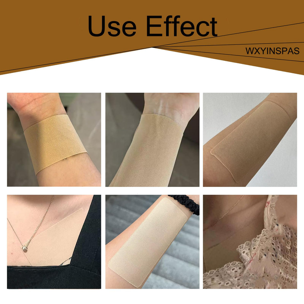 Tattoo Cover Up Tape, 10 PCS Ultra Thin Patches for Concealing Tattoos, Scars, Birthmarks, Invisible, Waterproof, Breathable Makeup Skin Tone Concealer Stickers for Flawless Coverage (10x10cm,brown)