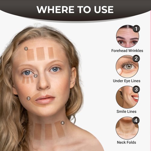 Silicone Face Tape | Anti-Wrinkle Face Tape | 2 Rolls with Different Widths for Custom Fit | Toning, Firming & Tightening Tape | Gentle on Sensitive Skin | Overnight Hold for Wrinkles and Fine Lines