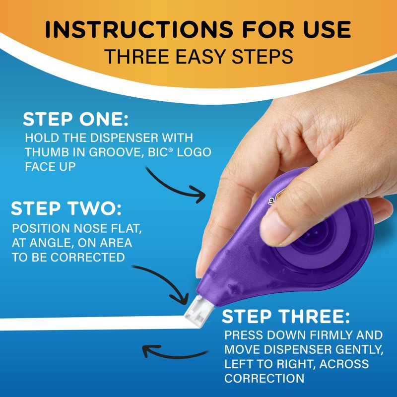 Correction Tape Dispenser 10-Pack - Precise White Office Supplies