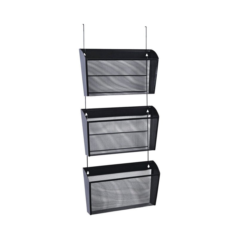 Mesh Wall File Organizer 3-Pack - Letter Size Black Office Storage