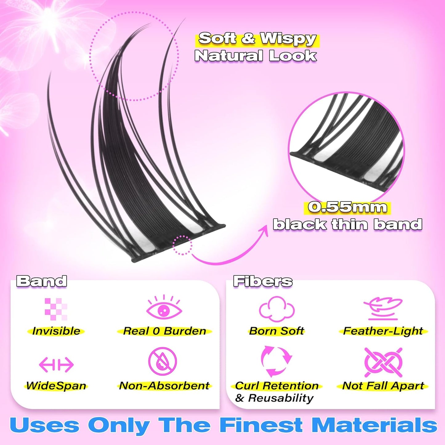 Manga Eyelash Clusters - Natural Look Anime Lash Extensions (8-16MM) for Beginners