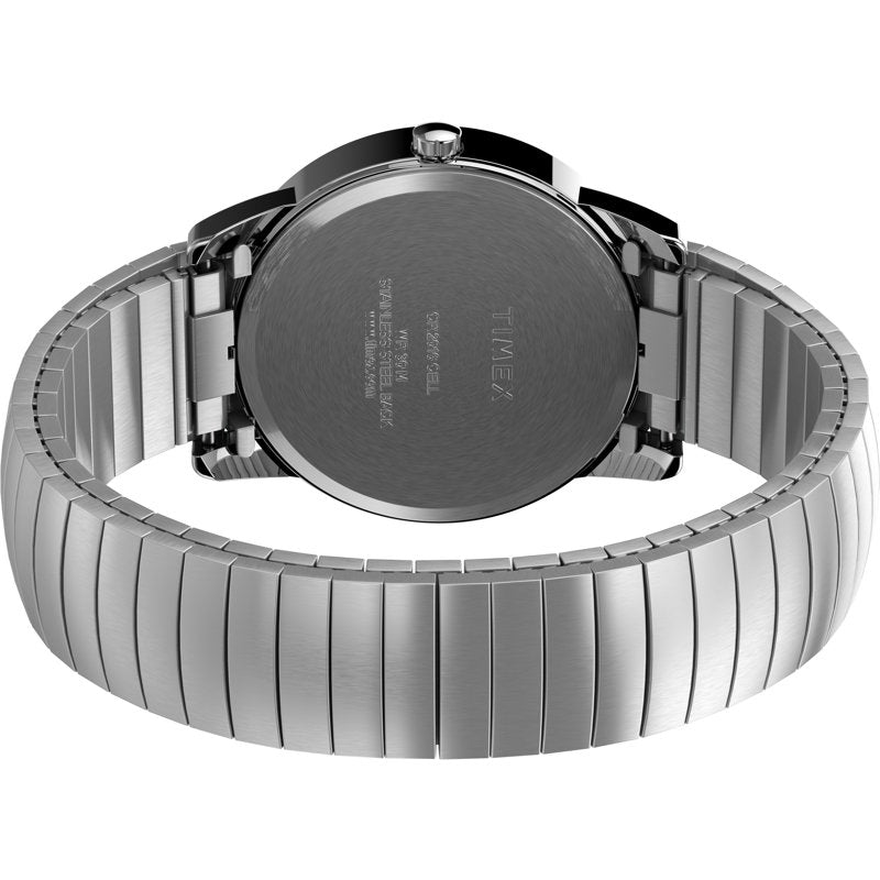 Timex Men's Silver Expansion Band Watch with Indiglo and Date