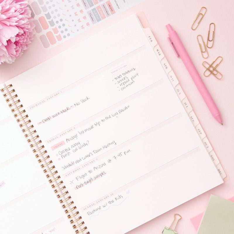 2027 Weekly Monthly Planner Calendar - Chic Design, Clear Pocket Cover, Durable Binding
