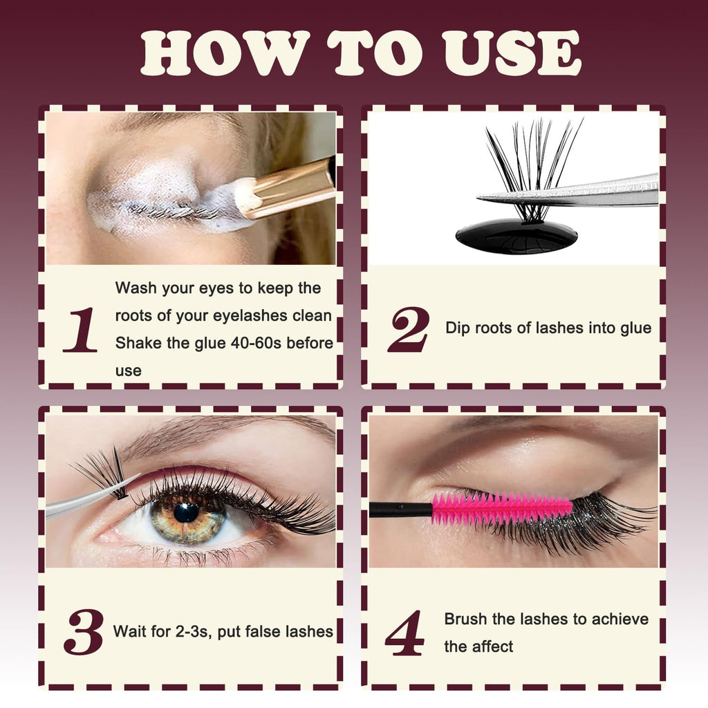 Waterproof Lash Cluster Glue - Strong Hold, Fast Drying, No Irritation for Eyelash Extensions