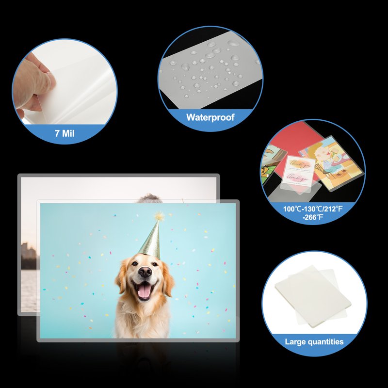 Thermal Laminating Pouches 8.7x12 Inch, 50 Pack, 7 Mil for Office & Classroom