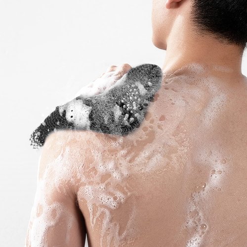 African Net Long Bath Net Sponge,JASSINS African Bathing Sponge,Body Exfoliating Long Net Shower Body Scrubber Back Scrubber Skin Smoother,Stretch Length to 66 INCH (Black and Pink)
