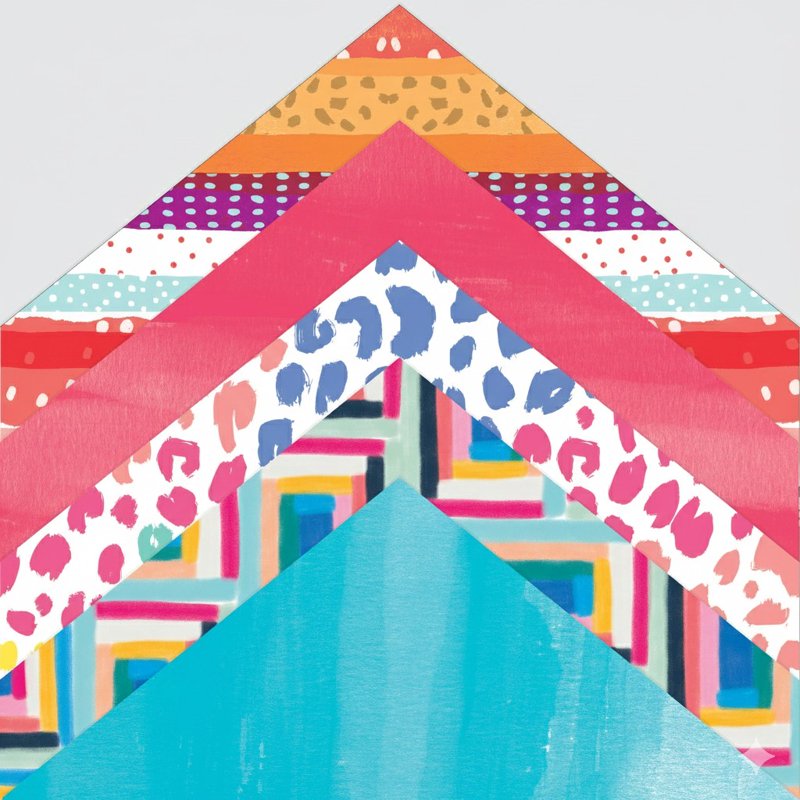 Bright Colorful Scrapbook Paper Pad - 50 Sheets, 25 Designs, 12x12 Inches