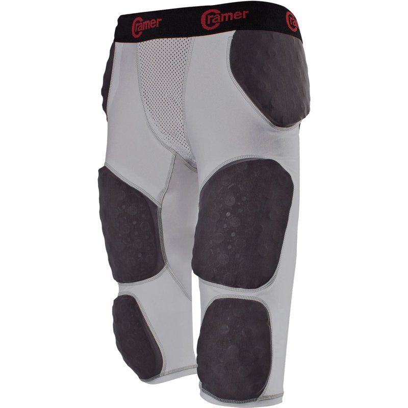 American Football Girdle with Integrated Hip, Tail, Thigh & Knee Pads - Medium Gray