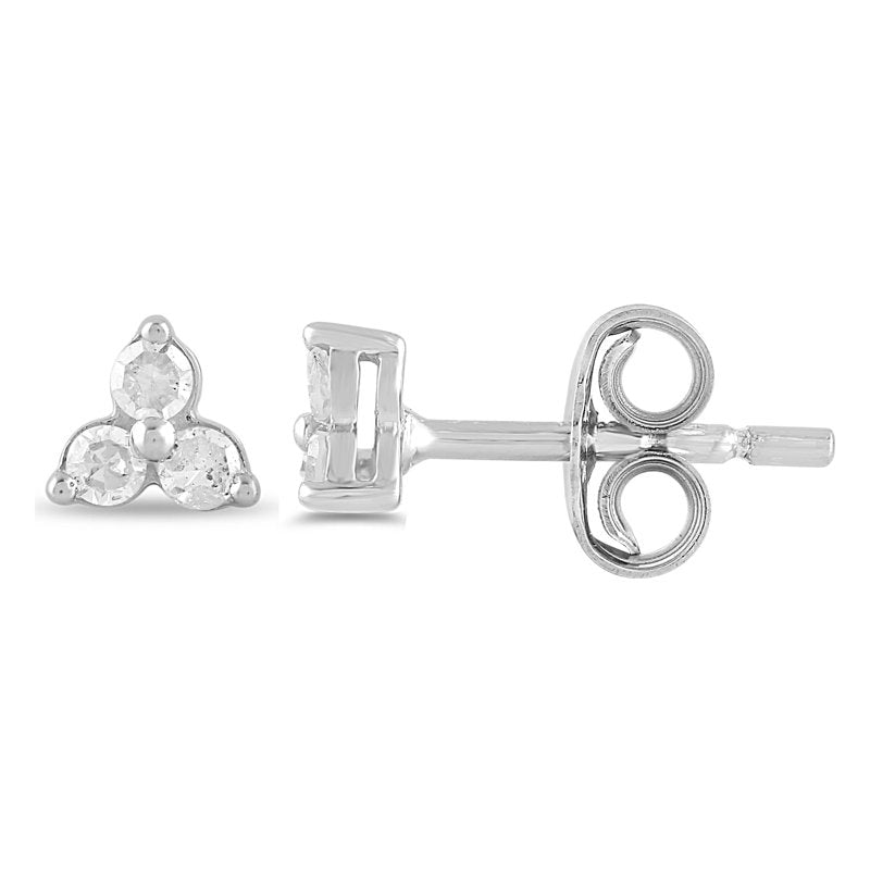 Sterling Silver Hoop & Diamond Stud Earring Set - Lab-Grown Jewelry