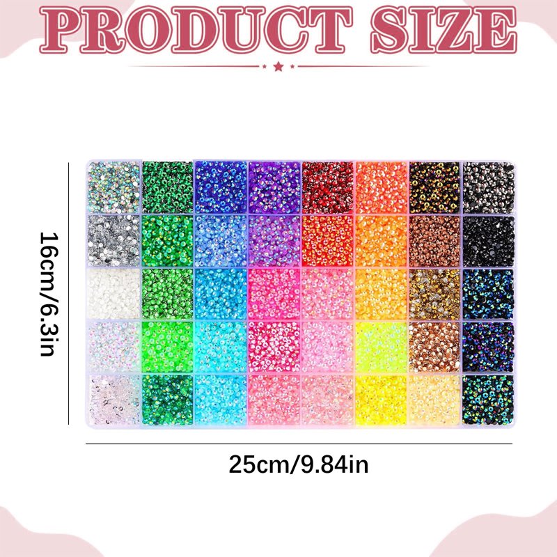 Mixed Color Resin Beads Jewelry Making Kit - 40 Colors, 3mm Flat Gems, Craft Supplies