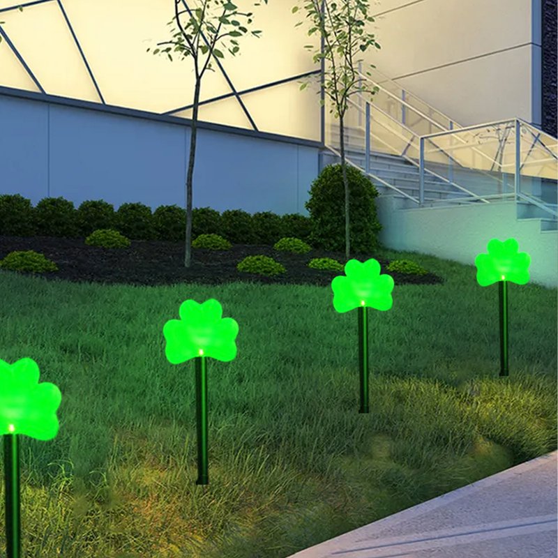 Outdoor St Patrick's Day Solar Pathway Lights - Lucky Sign Garden Decor