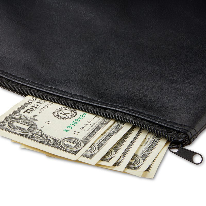 Zippered Money Bag with Waterproof Material for Cash Storage - 10.6 x 6.3 Inches