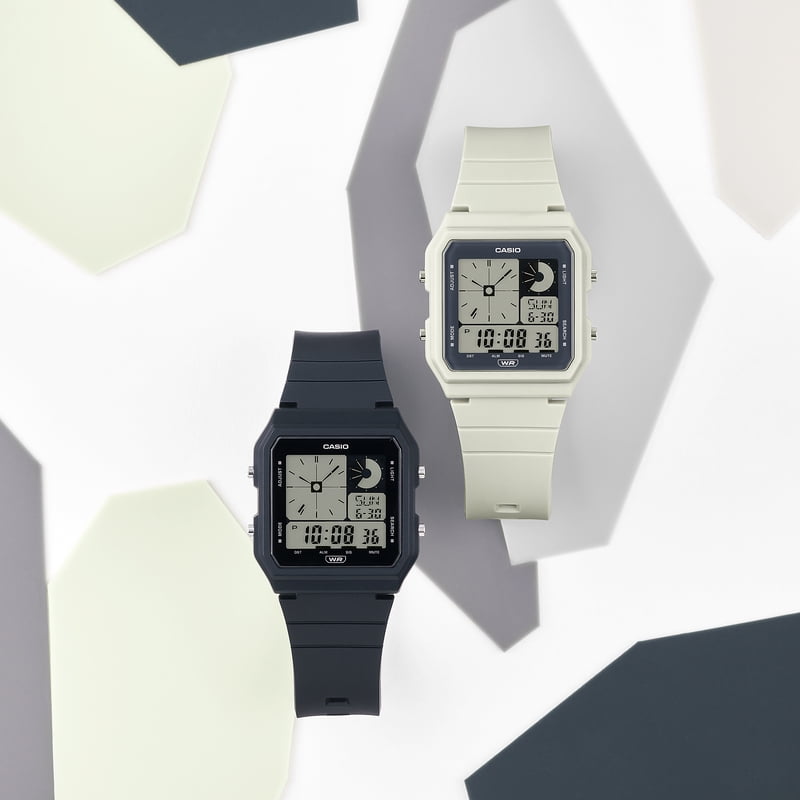 Unisex Ivory Digital & Analog Watch with LED Backlight & World Time