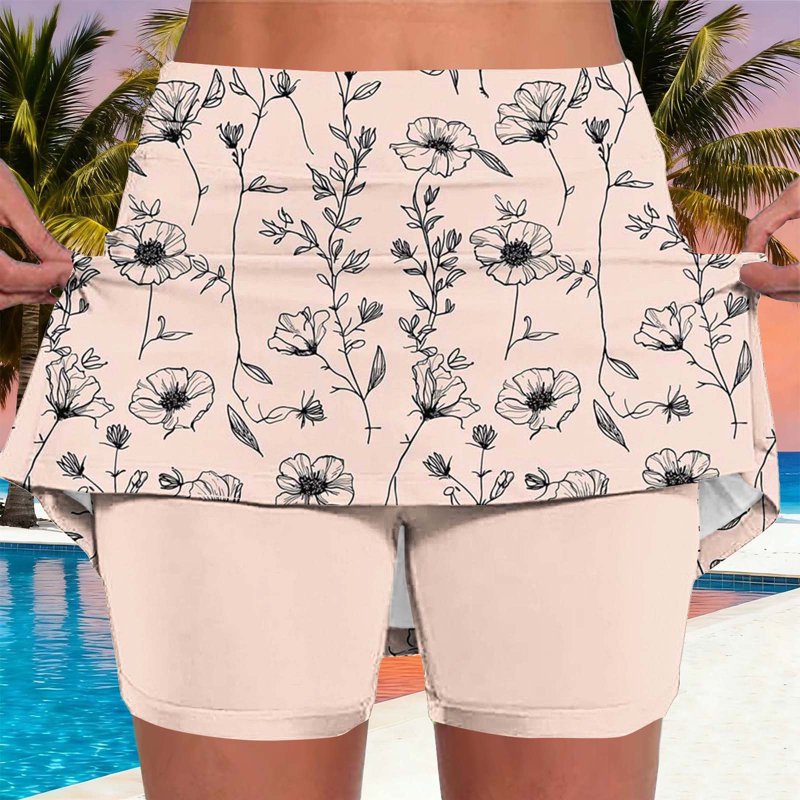 Women’s High-Waisted Casual Skort with Pockets - Athletic, Tennis & Golf Skirt