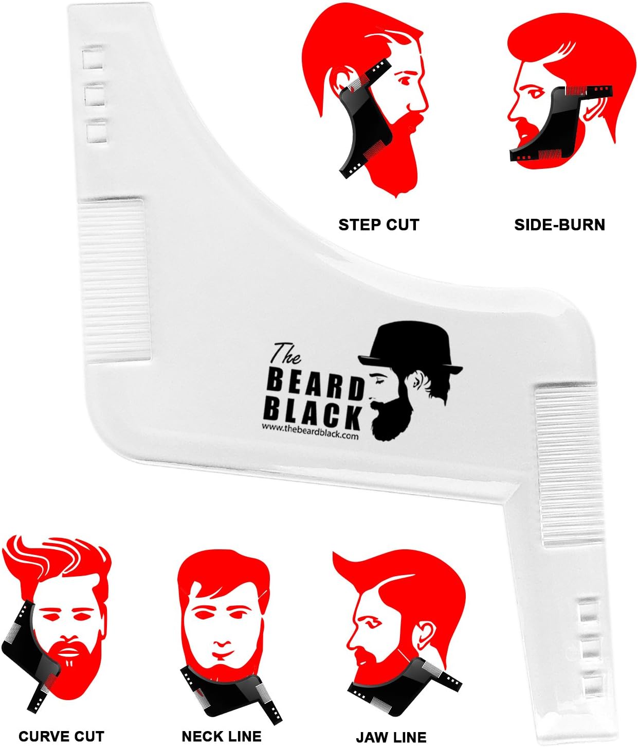 The BEARD BLACK Beard Shaping & Styling Tool with Inbuilt Comb, Perfect for Line Up & Edging, Use with Beard Trimmer or Razor