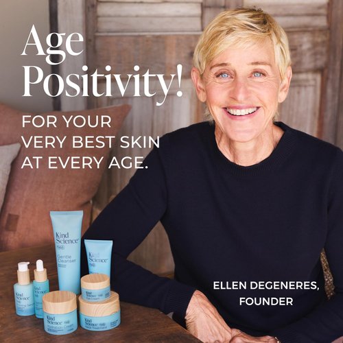 Kind Science by Ellen DeGeneres Gentle Face Cleanser - Face Wash for Women & Makeup Remover with Vitamin C - Facial Cleanser for Dry Skin - Paraben, Dye & Fragrance Free, 4.5 fl oz